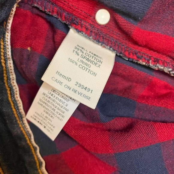 L.L. Bean Favorite Fit Women’s 16 Petite plaid lined blue jeans PRELOVED - Picture 7 of 13